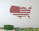 American Map City Names Vinyl Decals Modern Wall Stickers